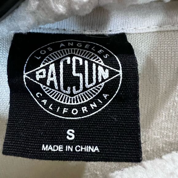 PacSun Fleece Funnel Neck Oversized Cropped Sweatshirt Size Small - Picture 3 of 15